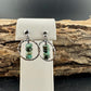 Sterling Silver African Turquoise Circle Post Drop Earrings, Natural Gemstone Jewelry