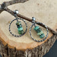 Sterling Silver African Turquoise Circle Post Drop Earrings, Natural Gemstone Jewelry