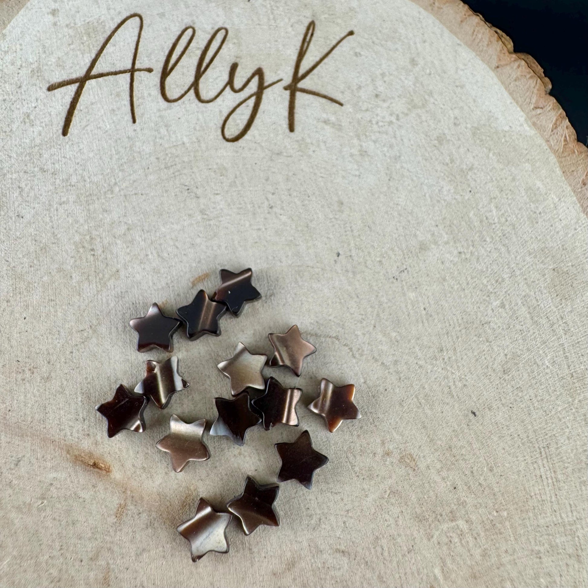 Iridescent Mother of Pearl Star Stud Earrings – Sterling Silver Minimalist Jewelry