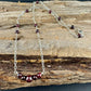Sterling Silver Chain Garnet Spacer Necklace, Unique Gemstone Necklace