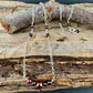 Sterling Silver Chain Garnet Spacer Necklace, Unique Gemstone Necklace