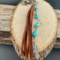 Tribal Feather Purse Tassel - Handcrafted Southwestern Leather Accessory