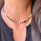 Navajo Pearl & White Buffalo Necklace – Sterling Silver White Turquoise Gemstone Choker