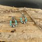 Southwest Style Navajo Pearl Turquoise Teardrop Earrings - Dainty Sterling Silver Dangle Hoops