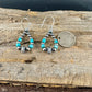 Southwest Style Navajo Pearl Turquoise Teardrop Earrings - Dainty Sterling Silver Dangle Hoops