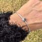 Sterling Silver White Buffalo Bezel Bracelet – Handmade Adjustable Cuff Jewelry