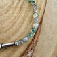 Sterling Silver Green Moss Agate Bracelet: Gemstone Beaded Bracelet