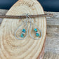 Teardrop Dangle Turquoise Navajo Pearl Earrings | Heart Chain Sterling Silver Jewelry