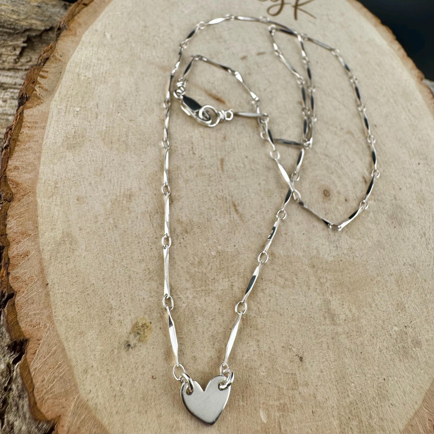Sterling Silver Heart Charm Necklace - Dainty Pendant Jewelry