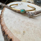 Brass Turquoise Bezel Bracelet – Handmade Adjustable Cuff Jewelry