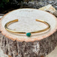 Brass Dainty Turquoise Bracelet – Handmade Adjustable Cuff Jewelry