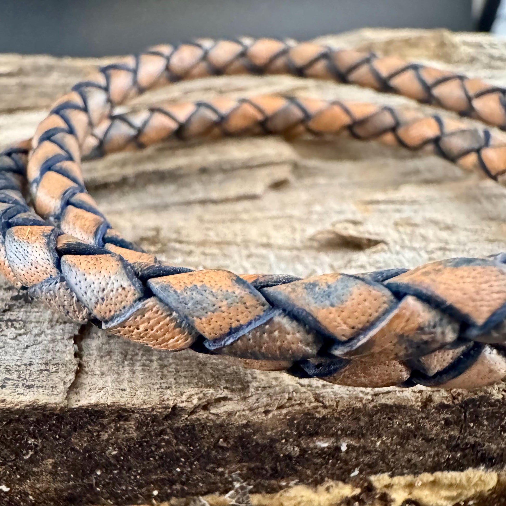 Genuine Braided Leather Wrap Bracelet with Bayonet Clasp - Single & Double Wrap Style