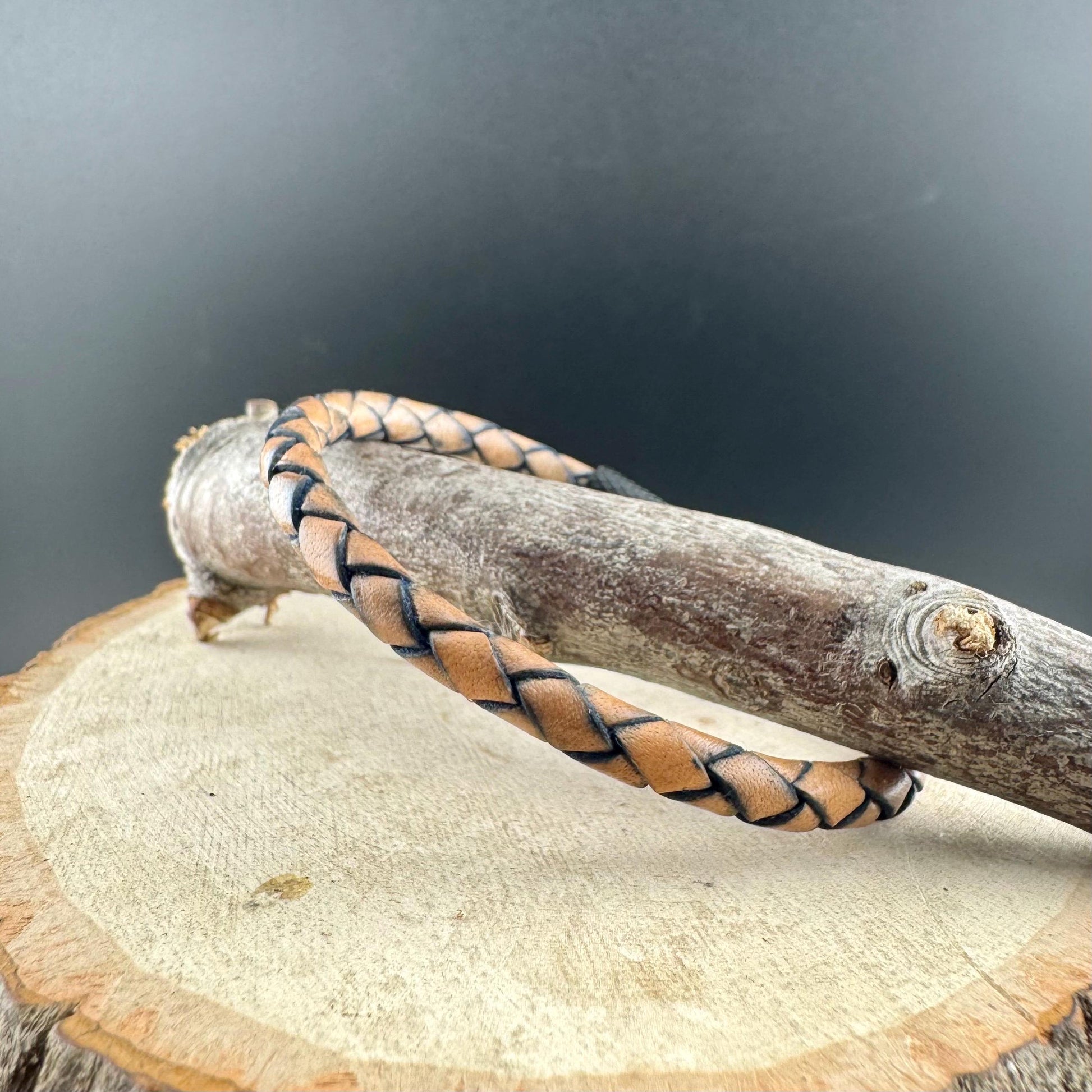 Genuine Braided Leather Wrap Bracelet with Bayonet Clasp - Single & Double Wrap Style