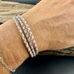 Genuine White Leather Braided Multi Wrap Bracelet - Unisex Gift with Bayonet Closure