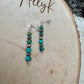 Navajo Pearls Turquoise Drop Post Earrings - Southwestern Gemstone Style Earrings