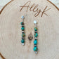 Navajo Pearls Turquoise Drop Post Earrings - Southwestern Gemstone Style Earrings