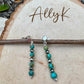 Navajo Pearls Turquoise Drop Post Earrings - Southwestern Gemstone Style Earrings