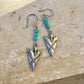 Turquoise Sterling Silver Dangle Earrings: Southwestern Arrowhead Drop