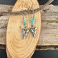 Turquoise Sterling Silver Dangle Earrings: Southwestern Arrowhead Drop