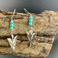 Turquoise Sterling Silver Dangle Earrings: Southwestern Arrowhead Drop