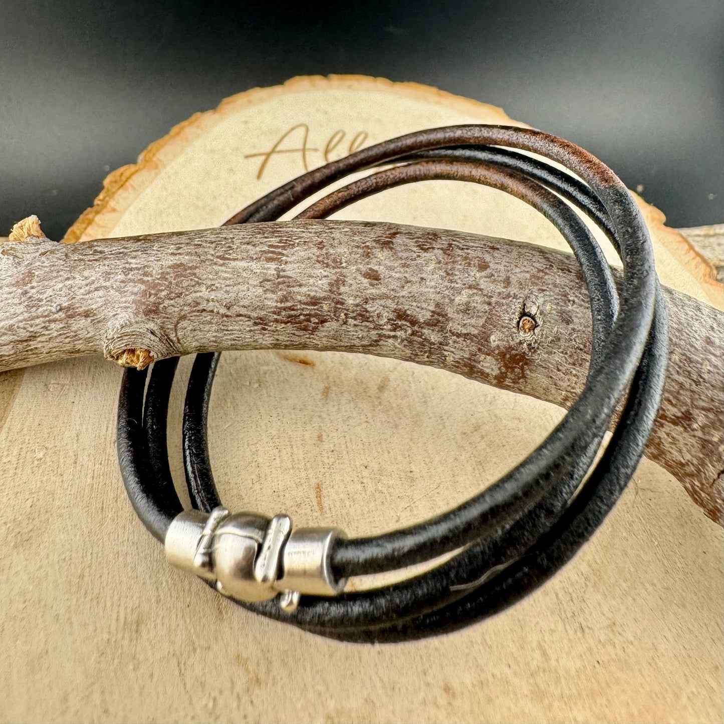 Gypsy Sippa Black & Brown Leather Multi Wrap Bracelet with Magnetic Clasp