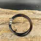 Gypsy Sippa Black & Brown Leather Multi Wrap Bracelet with Magnetic Clasp