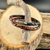 Braided Leather Multi Wrap Bracelet for Men or Women: Stainless Steel Magnetic Clasp