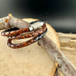 Braided Leather Multi Wrap Bracelet for Men or Women: Stainless Steel Magnetic Clasp