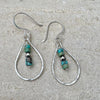 Turquoise Navajo Pearl Teardrop Earrings, Sterling Silver Dangle Teardrop Style