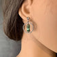 Sterling Silver African Turquoise Circle Post Drop Earrings, Natural Gemstone Jewelry