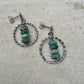 Sterling Silver African Turquoise Circle Post Drop Earrings, Natural Gemstone Jewelry