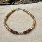Picture Jasper Sandalwood Bracelet – Sterling Silver Spacers, Stackable Dainty Gemstone Jewelry