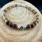 Picture Jasper Sandalwood Bracelet – Sterling Silver Spacers, Stackable Dainty Gemstone Jewelry