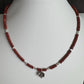 Red Jasper Necklace: Sterling Silver Rose Pendant, Gemstone Jewelry