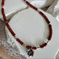 Red Jasper Necklace: Sterling Silver Rose Pendant, Gemstone Jewelry