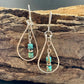 Teardrop Dangle Turquoise Navajo Pearl Earrings | Heart Chain Sterling Silver Jewelry