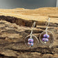 Purple Turquoise Dangle Earrings – Sterling Silver Circles with Spotted Mohave Gemstone