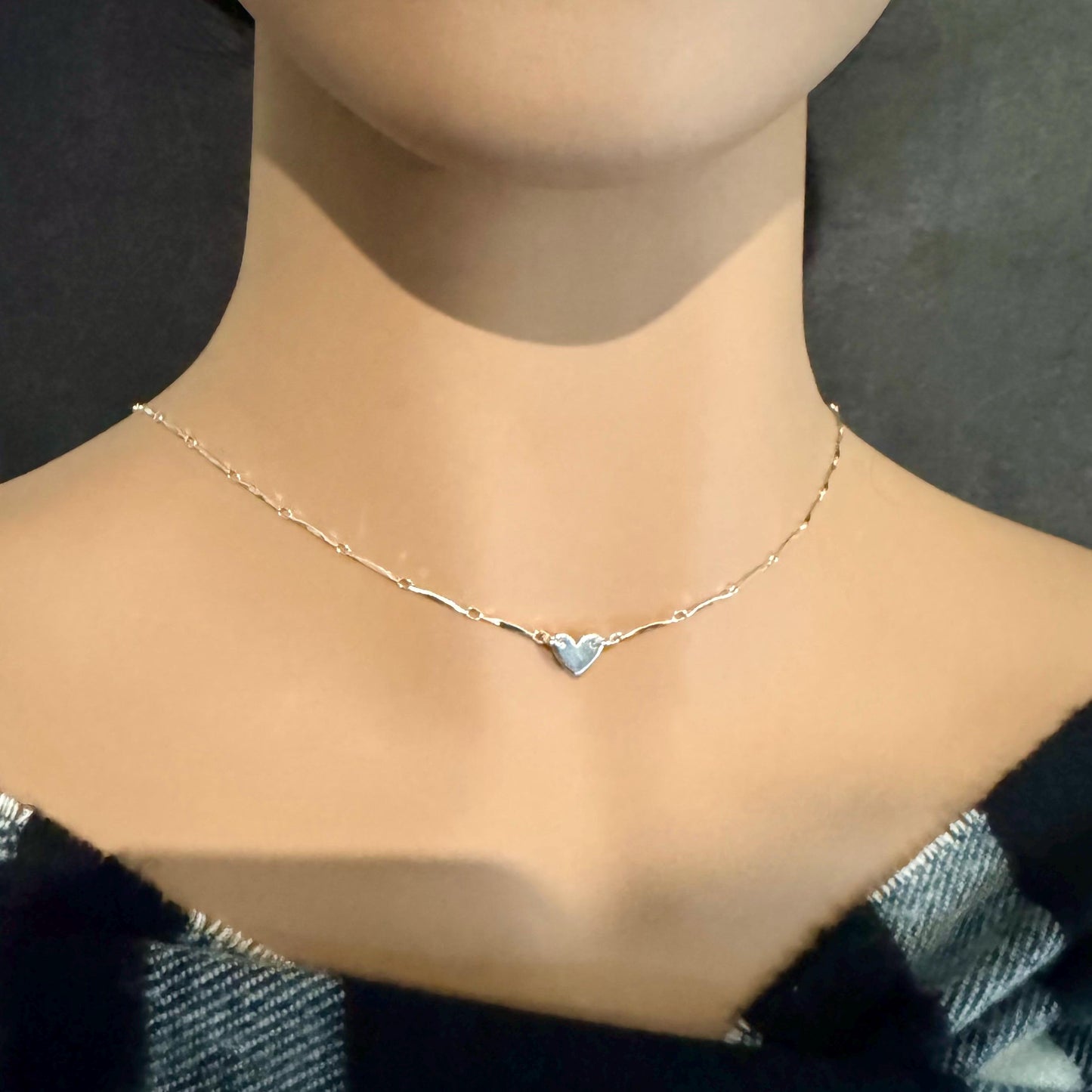 Sterling Silver Heart Charm Necklace - Dainty Pendant Jewelry