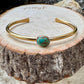 Brass Turquoise Bezel Bracelet – Handmade Adjustable Cuff Jewelry