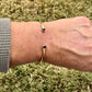 Onyx Brass Dainty Cuff Bracelet - 4mm Black Onyx Double Bezel Reverse Design