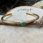 Brass Dainty Turquoise Bracelet – Handmade Adjustable Cuff Jewelry