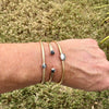 White Buffalo Turquoise Bezel Brass Bracelet – Handmade Adjustable Cuff Jewelry