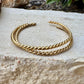Brass Twisted Wire Cuff Bracelets - Elegant Set of 2 Statement Pieces