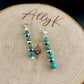 Navajo Pearls Turquoise Drop Post Earrings - Southwestern Gemstone Style Earrings