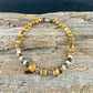 Picture Jasper Tiger Eye Stretch Bracelet – Sterling Silver Spacers, Stackable Dainty Gemstone Jewelry