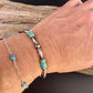 Stretch Kingman Turquoise & Onyx Bracelet | Handcrafted Navajo Pearl Silver Jewelry