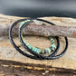 African Turquoise Multi Wrap Bracelet | Braided Leather & Sterling Silver Cuff | Unisex Design