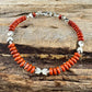 Stackable Red Jasper & Hematite Bracelet – Sterling Silver Beaded Gemstone Accessory