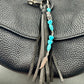 Heart-Shaped Leather Purse Tassel - Southwest Bag Charm & Handbag Gemstone Accessory