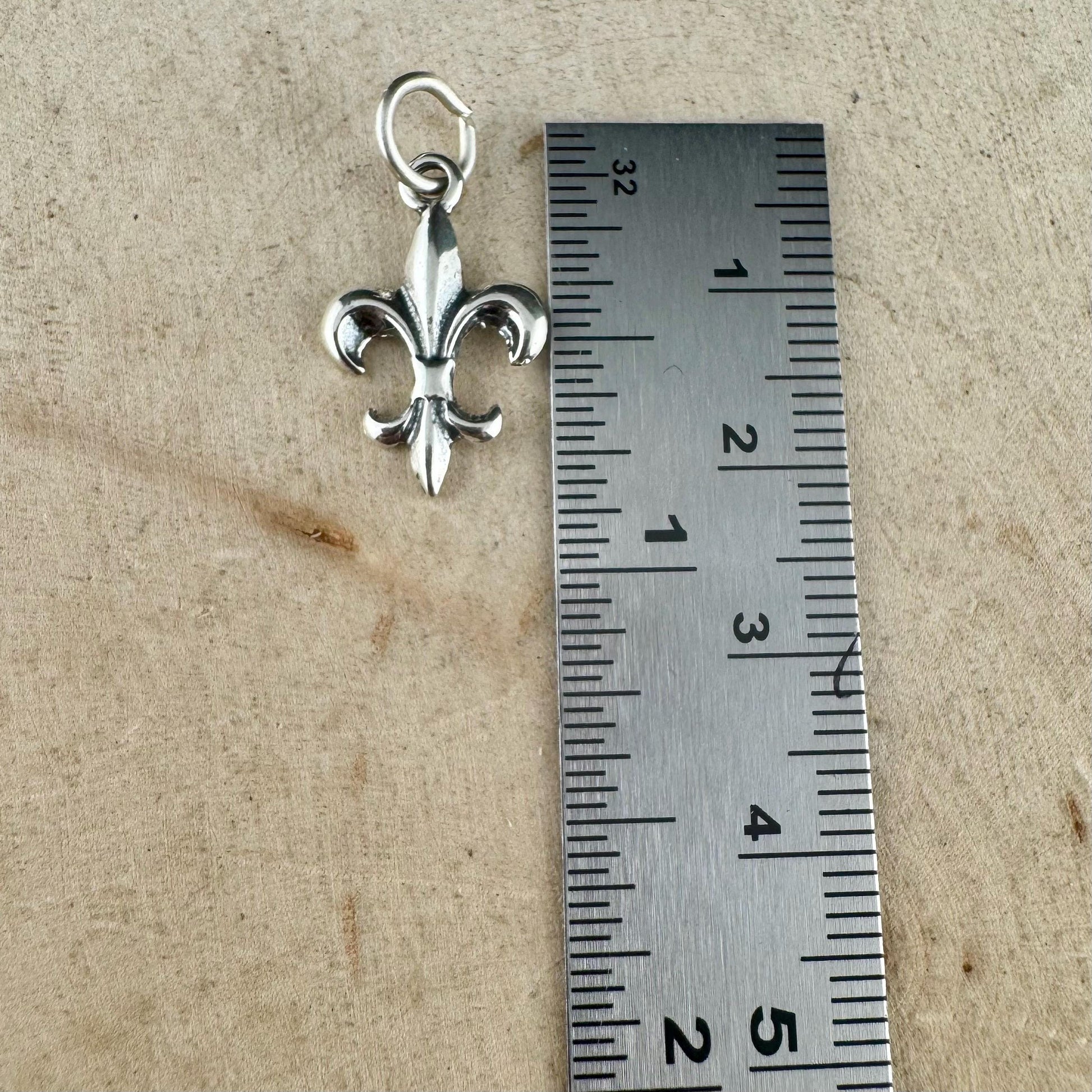 Sterling Silver Fleur‑de‑Lis Charms - 18mm for Crafting & Jewelry Making